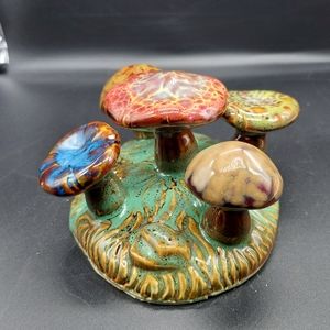 Ceramic Glazed Mushrooms Decor / Decorative Unique Art MCM Retro
